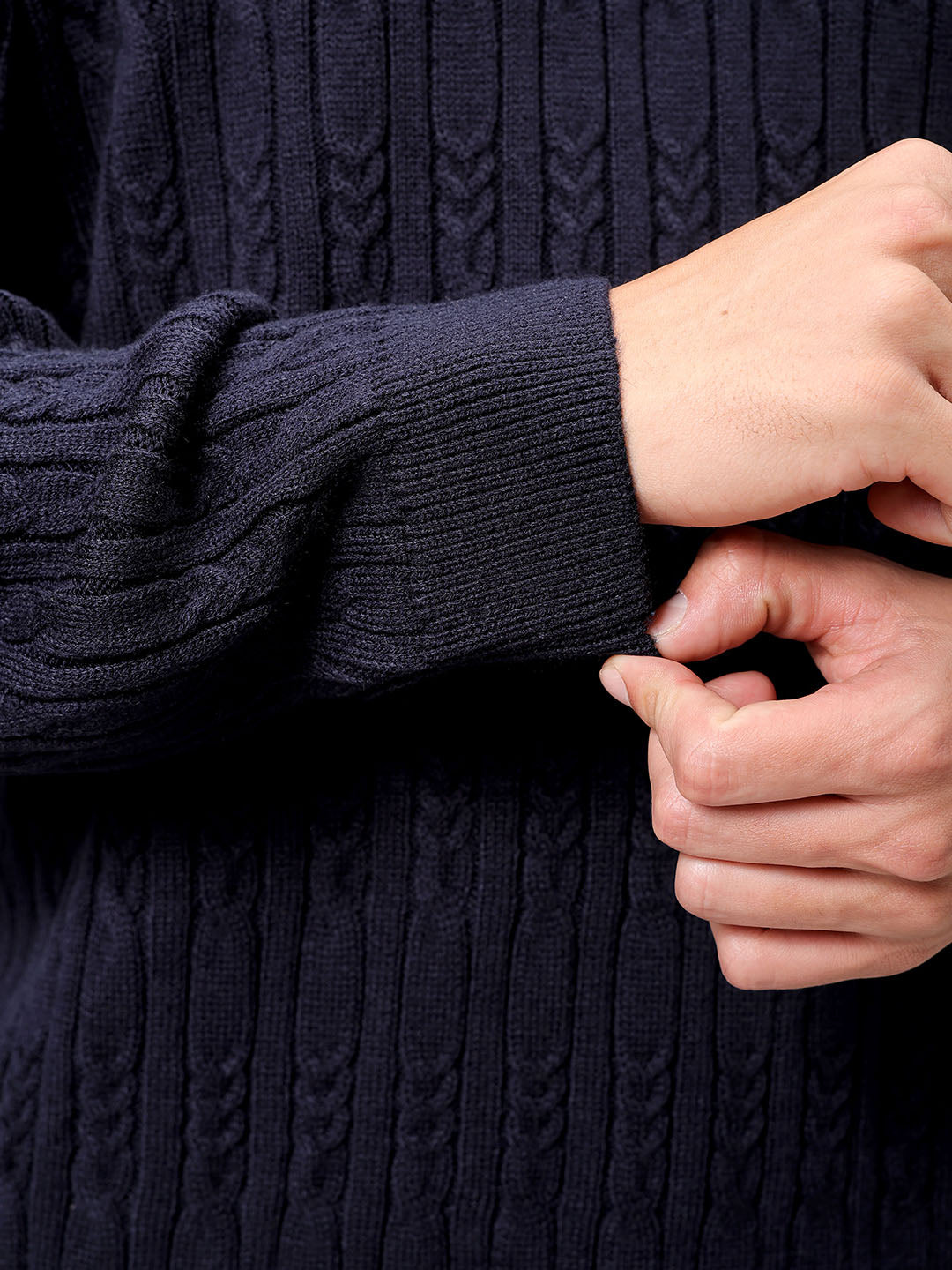 Men's Black Oversized Textured Sweater