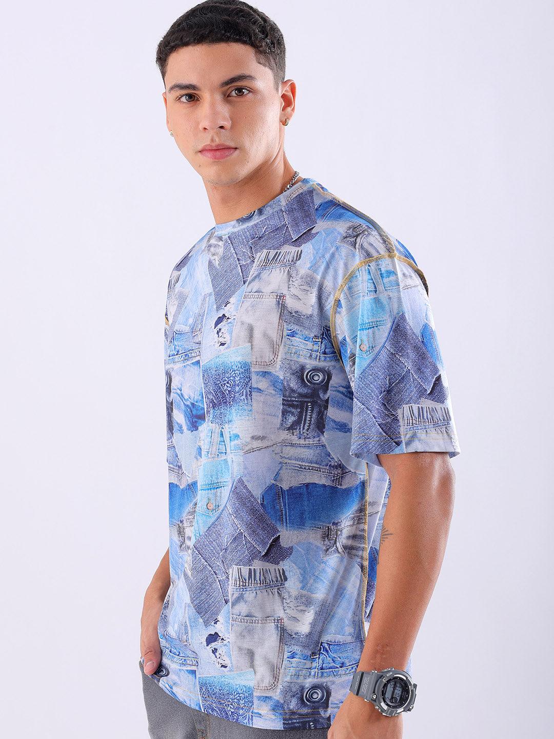 Men's Metaverse Printed Oversized T-Shirt