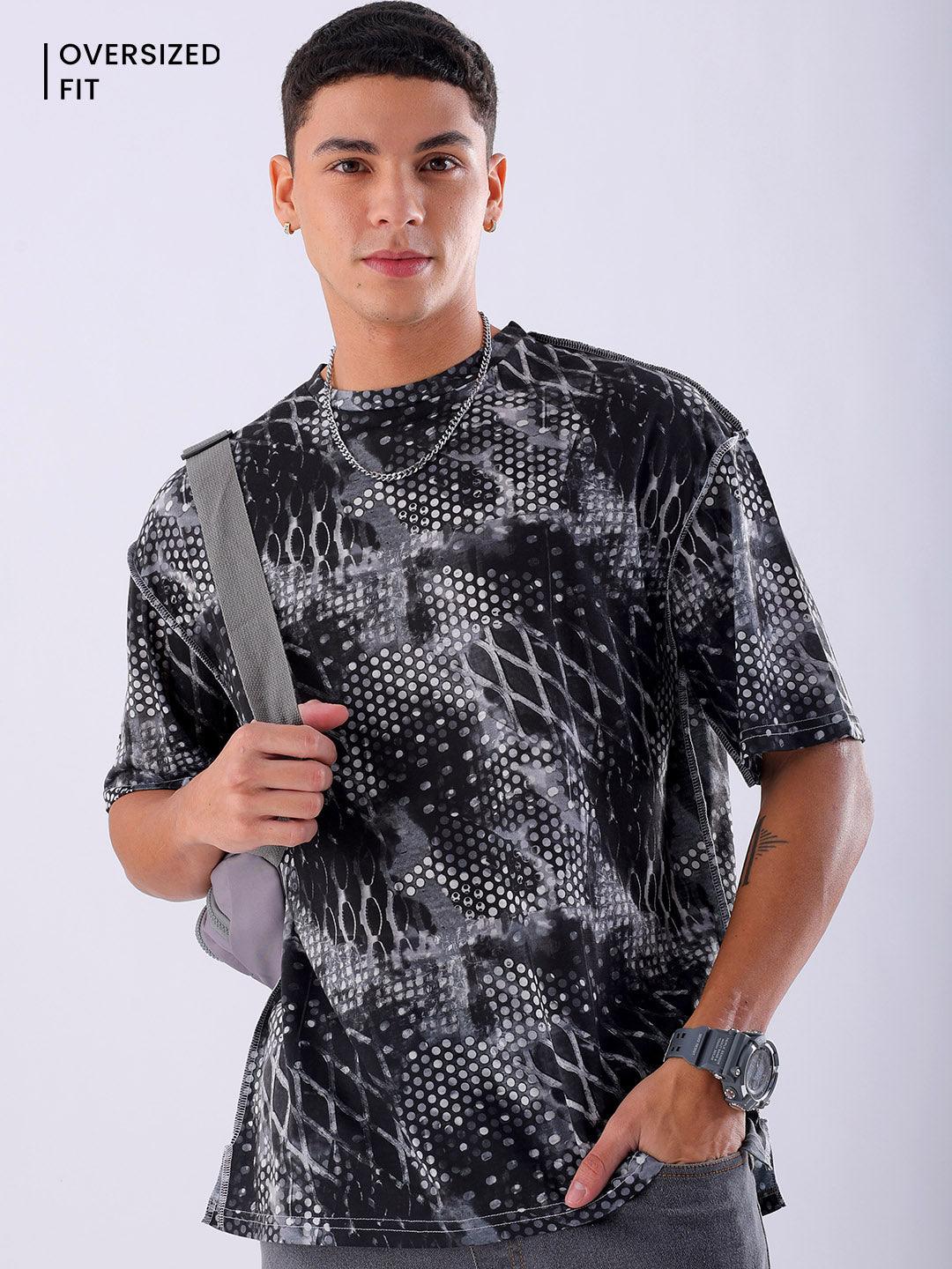 Men's Metaverse Printed Oversized T-Shirt