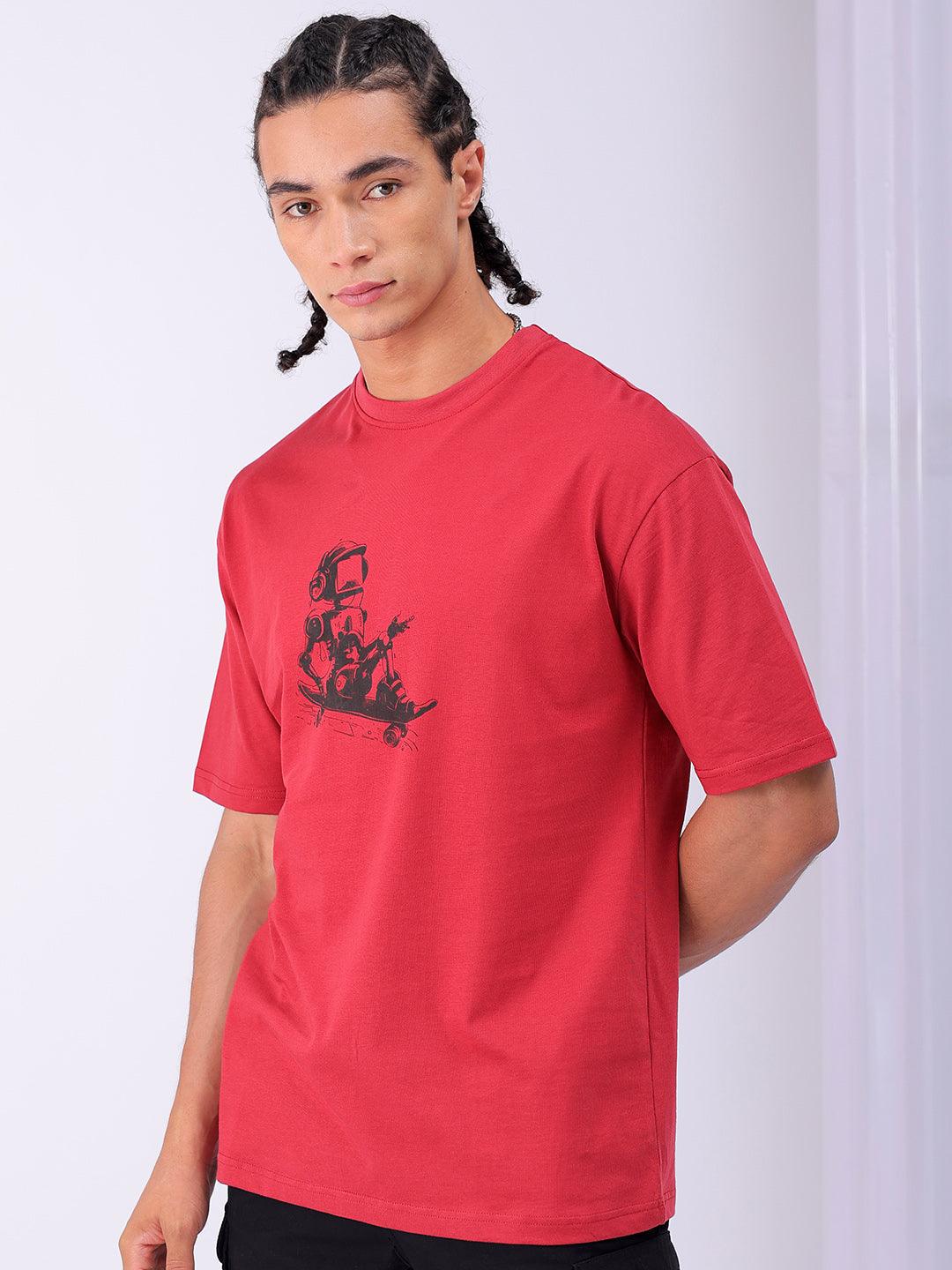 Men's Back Printed Oversized T-Shirt