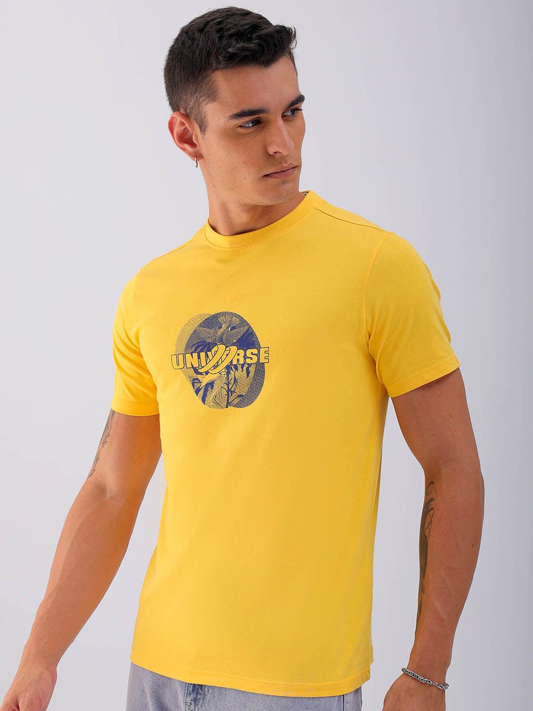 Men's Back Printed Slim Fit T-Shirt