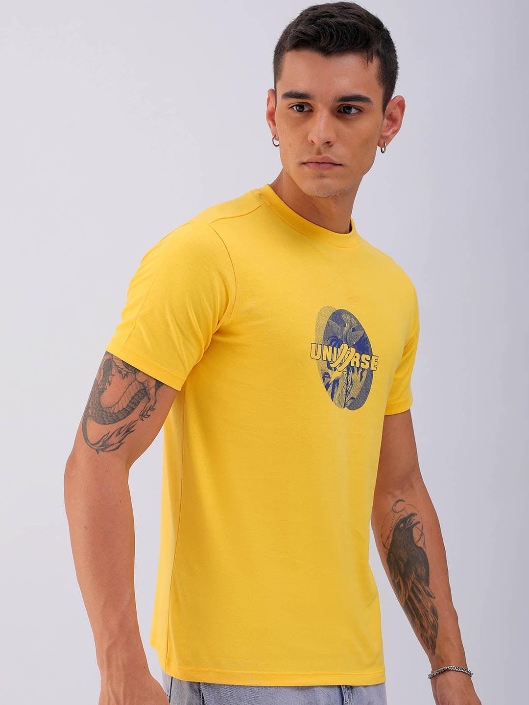 Men's Back Printed Slim Fit T-Shirt