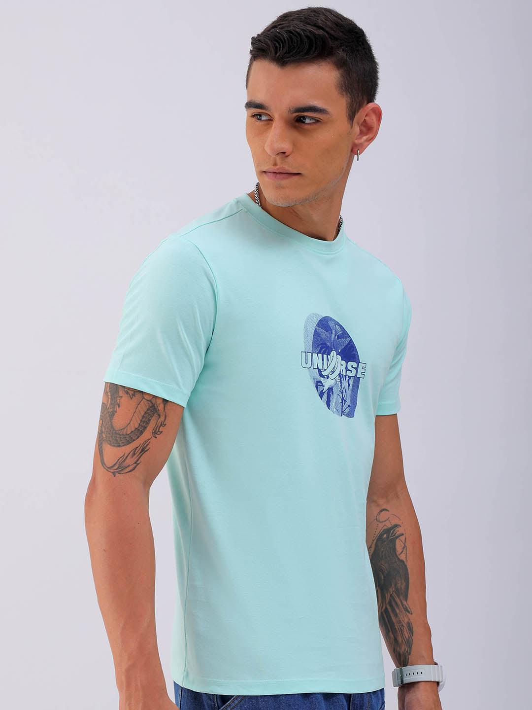 Men's Back Printed Slim Fit T-Shirt