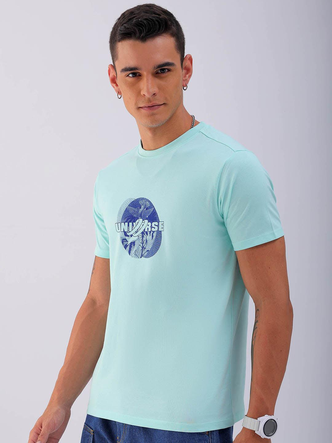 Men's Back Printed Slim Fit T-Shirt