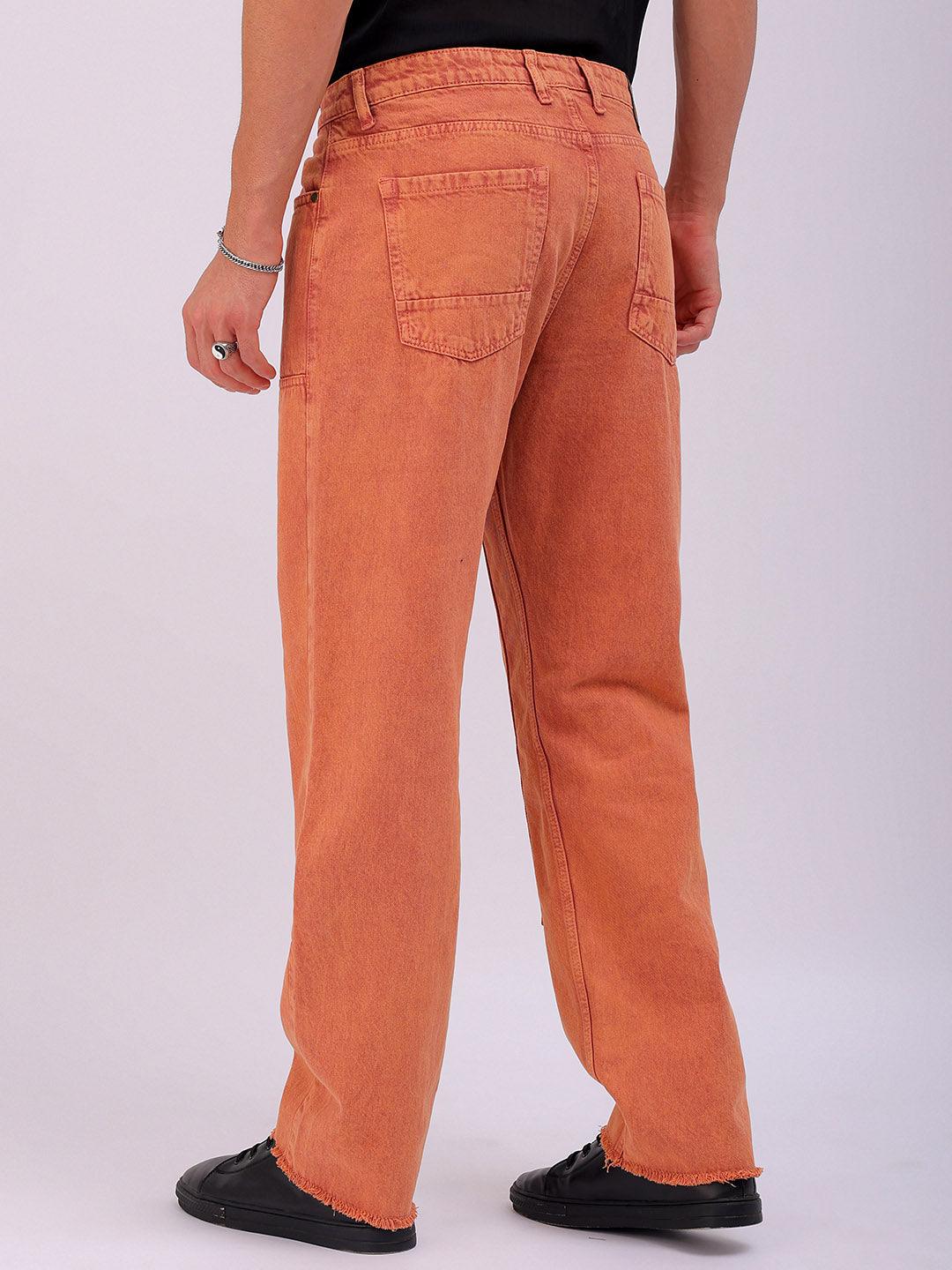 Men's Solid Relaxed Straight Fit Jeans