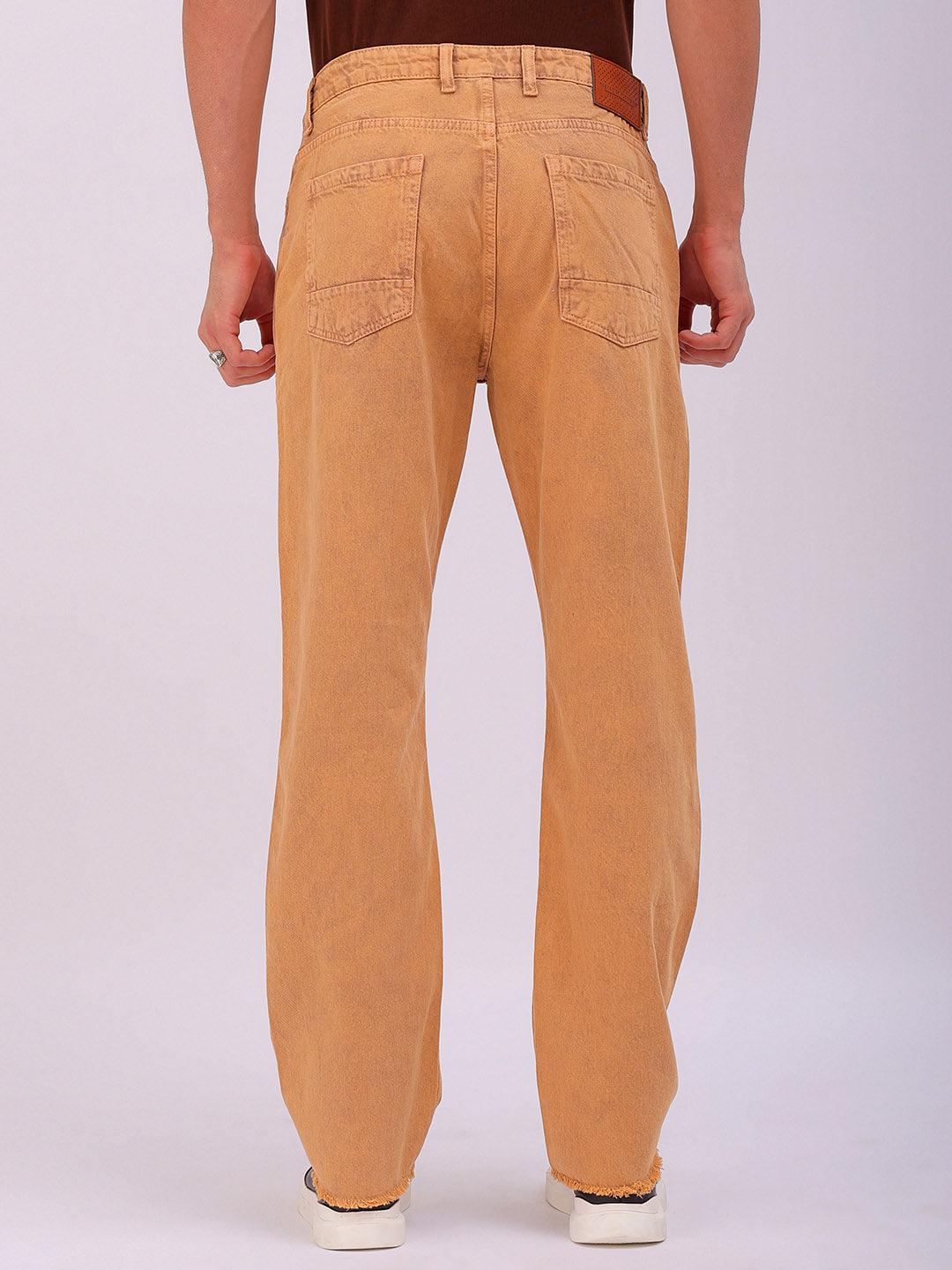 Men's Solid Relaxed Straight Fit Jeans