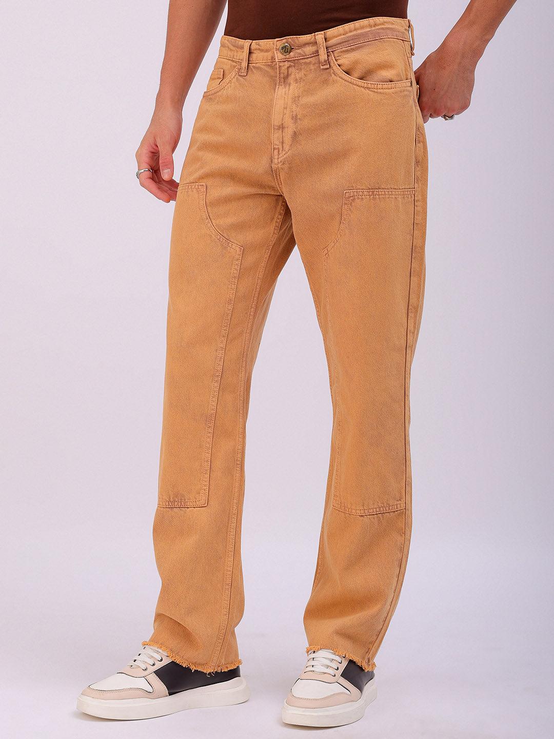 Men's Solid Relaxed Straight Fit Jeans