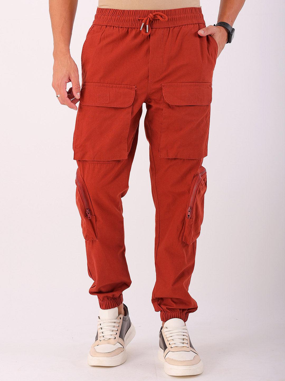 Men's Solid Regular Fit Utility Cargo