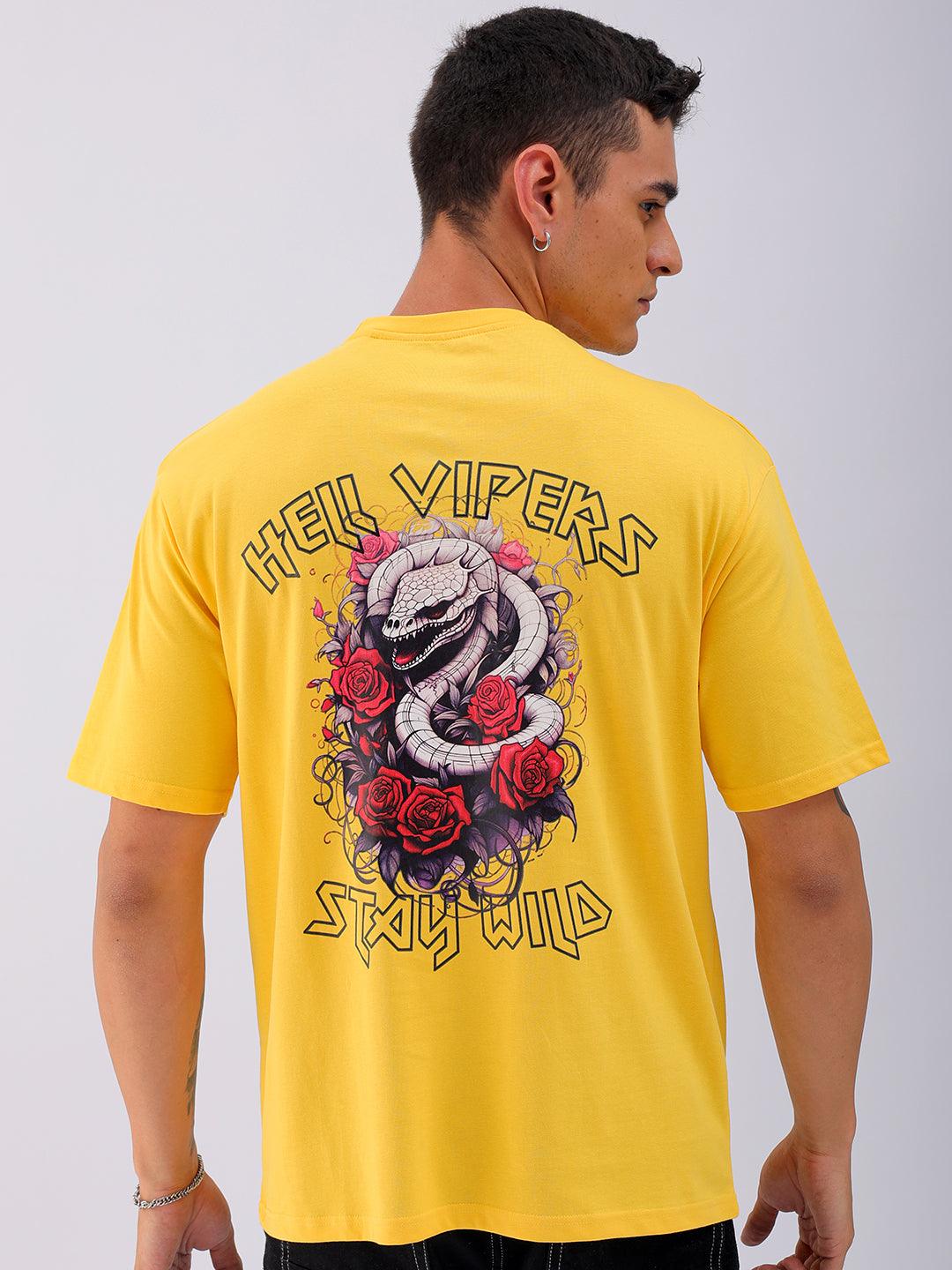 Men's Back Printed Oversized T-Shirt