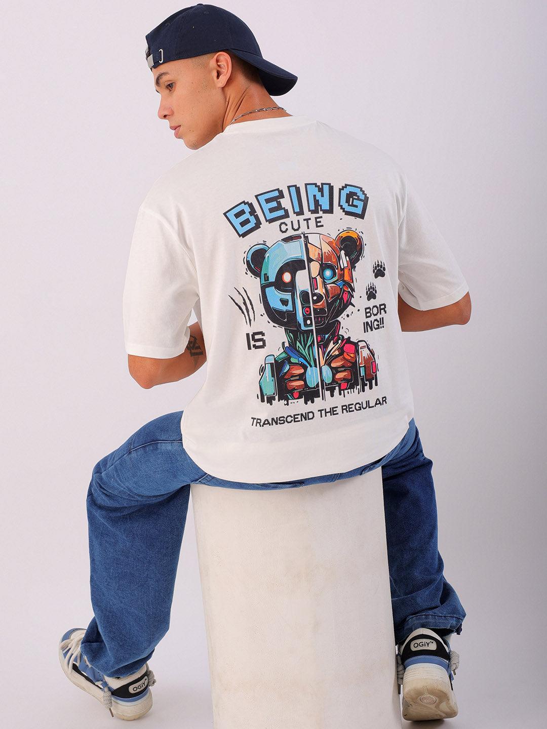 Men's Back Printed Oversized T-Shirt