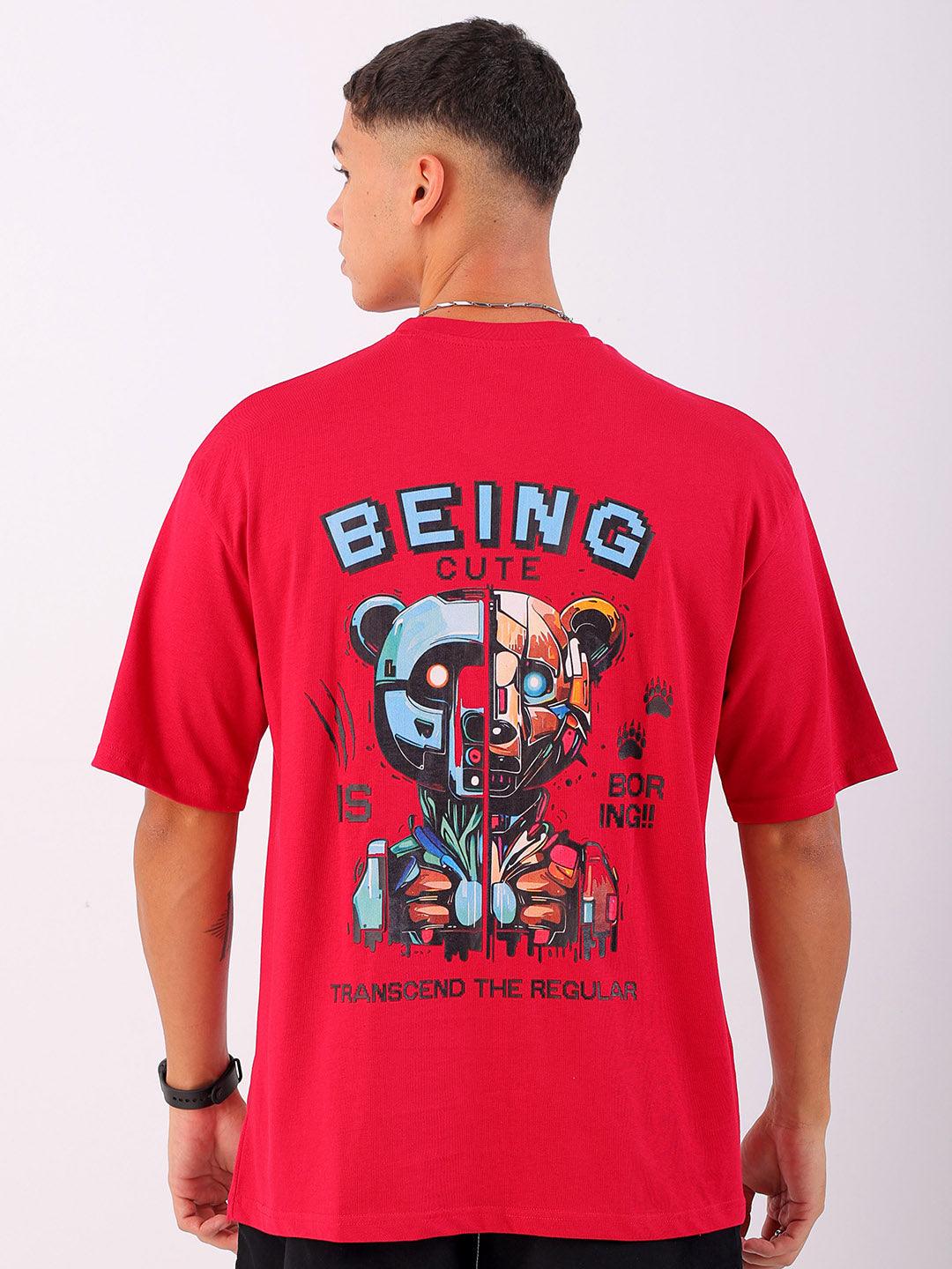 Men's Back Printed Oversized T-Shirt