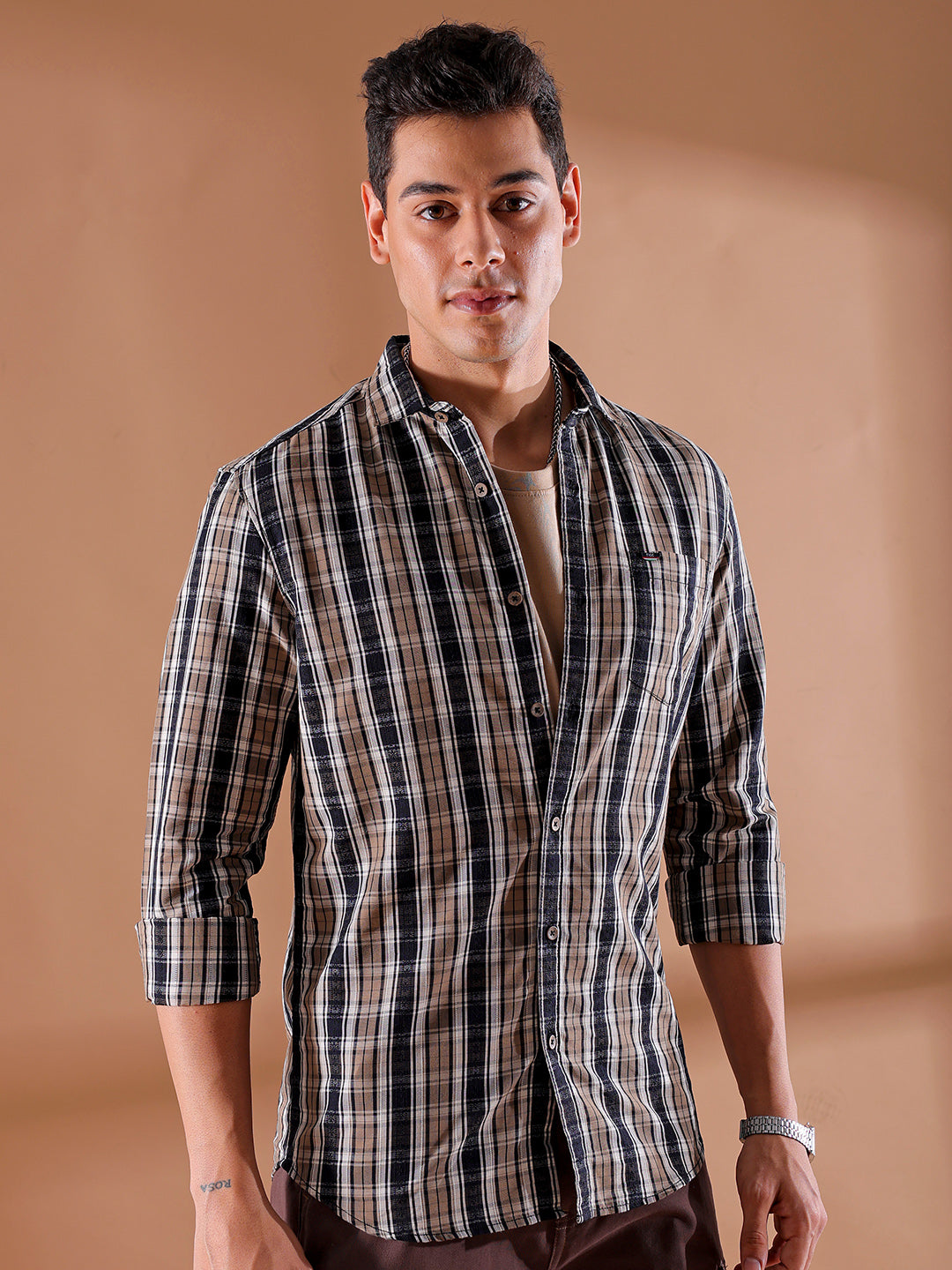 Men's Checked Slim Fit Shirt