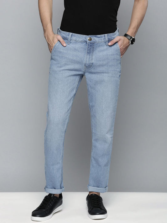 The Indian Garage Co Men Slim Fit Solid Stretchable Cross Pocket Jeans