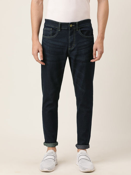 The Indian Garage Co Men Slim Fit Solid Cotton Jeans