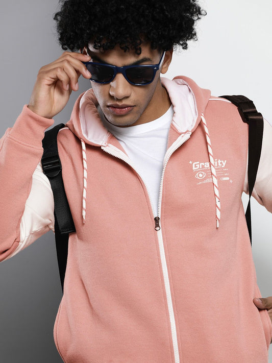 The Indian Garage Co Adult Mens Casual Regular Fit Colourblocked  Hood No Placket Regular Long Sleeves Frontopen-Hooded