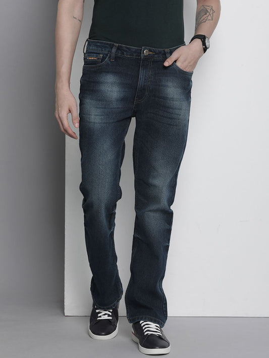 The Indian Garage Co Men Solid Stretchable Bootcut Jeans