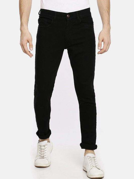 The Indian Garage Co Men Slim Fit Solid Cotton Jeans