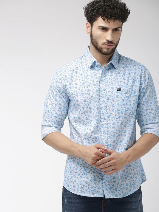 The Indian Garage Co Men Slim Fit Abstract Printed Casual Cotton Shirt