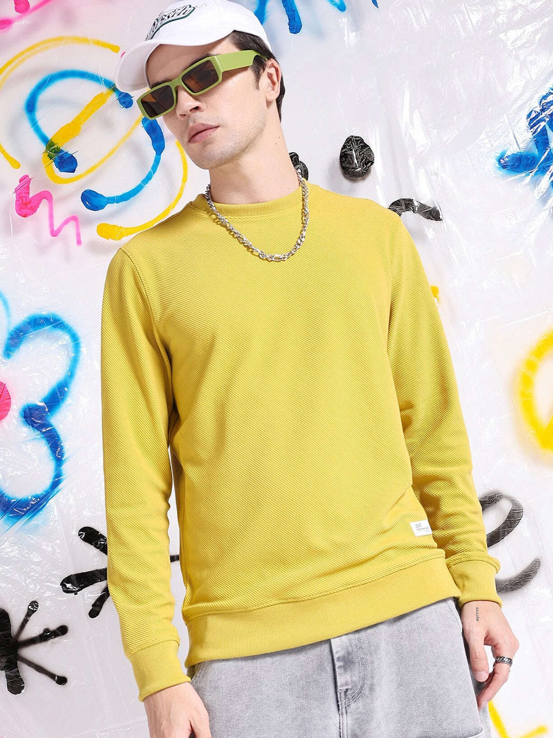 Men's Textured Regular Fit Sweatshirt