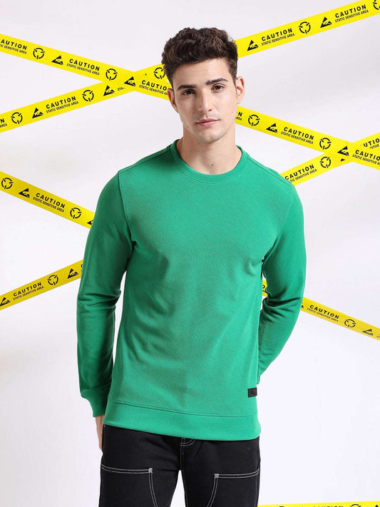 Men's Textured Regular Fit Sweatshirt