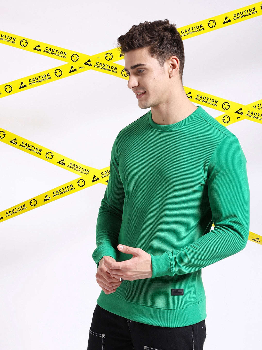 Men's Textured Regular Fit Sweatshirt