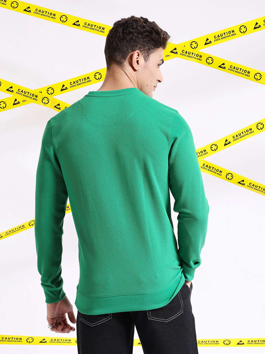 Men's Textured Regular Fit Sweatshirt