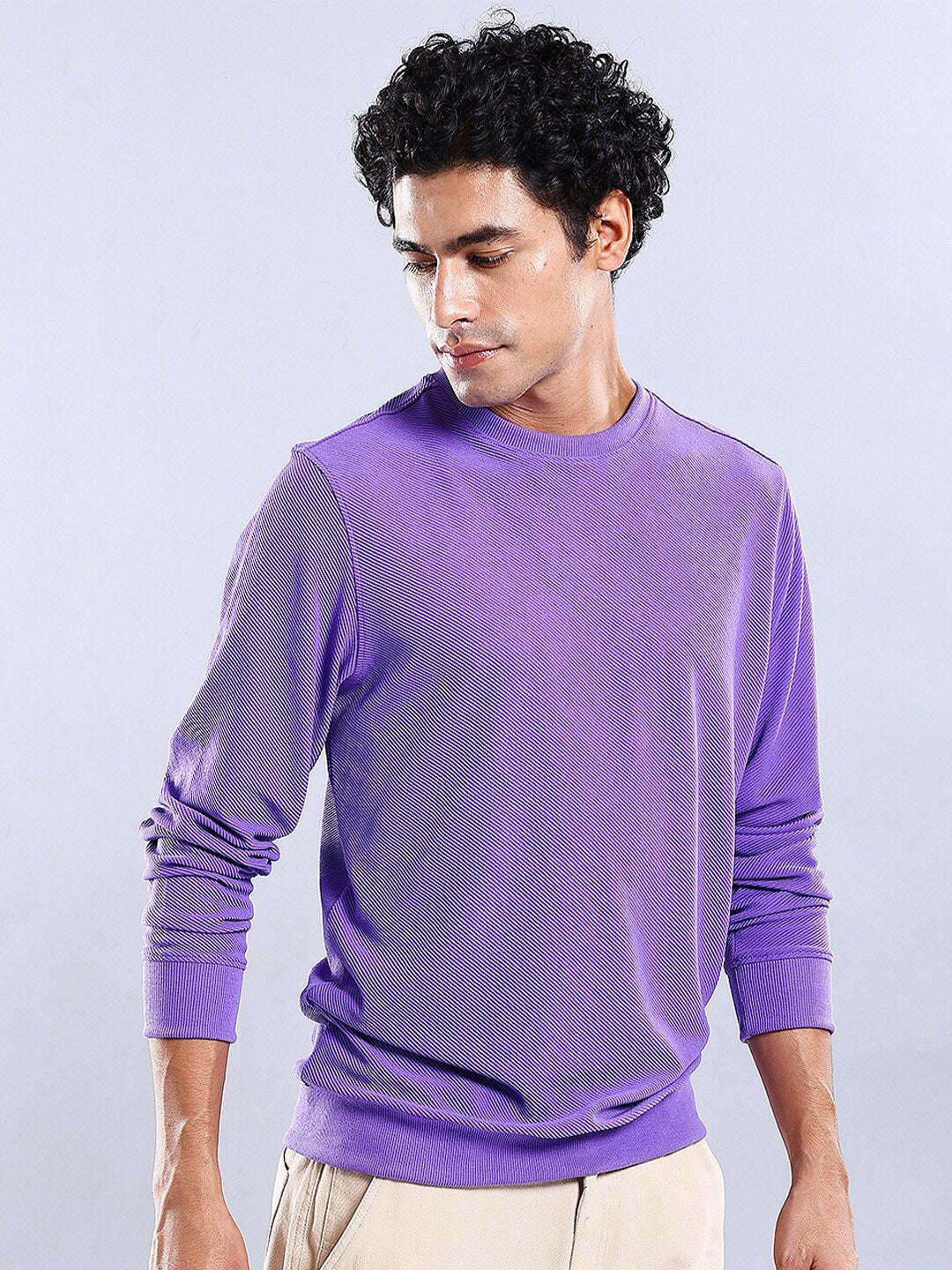 Men's Textured Regular Fit Sweatshirt