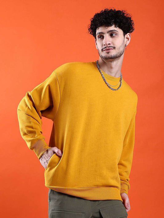 Men's Solid Oversized Sweatshirt