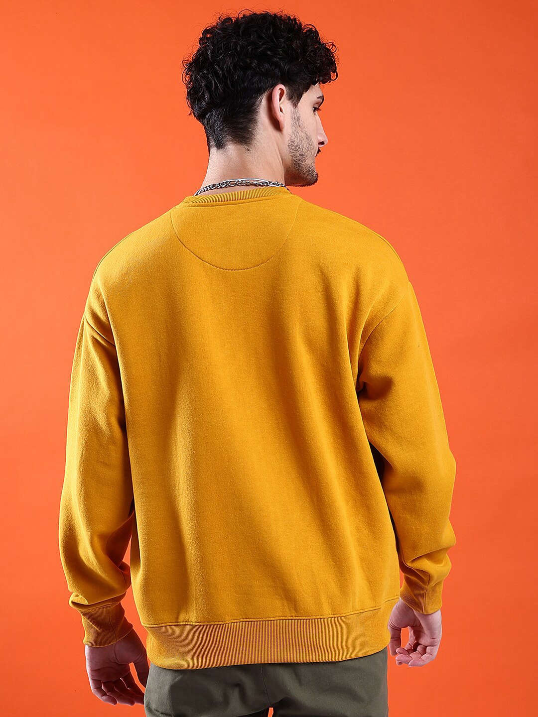 Men's Solid Oversized Sweatshirt