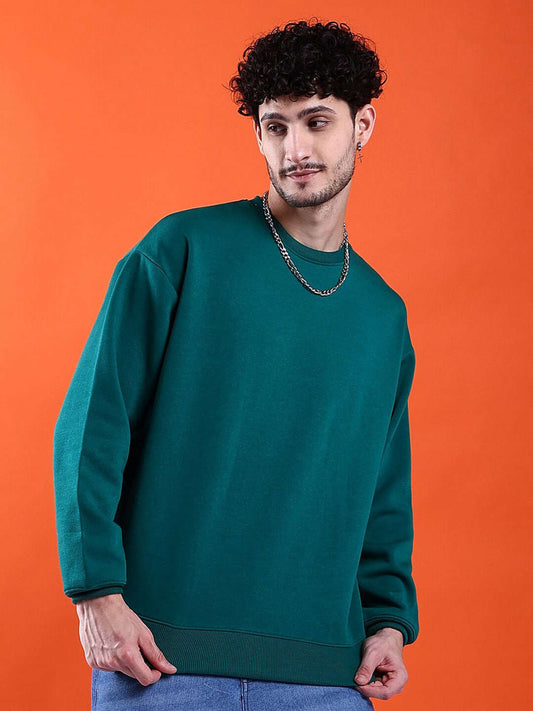 Men's Solid Oversized Sweatshirt