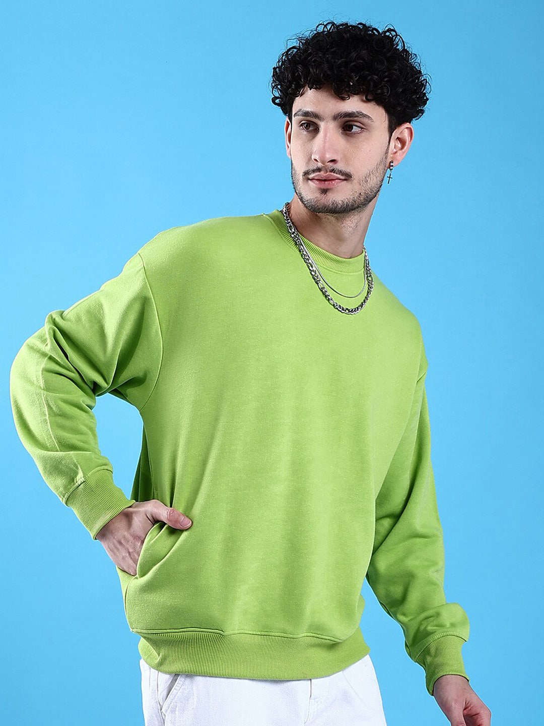 Men's Solid Oversized Sweatshirt