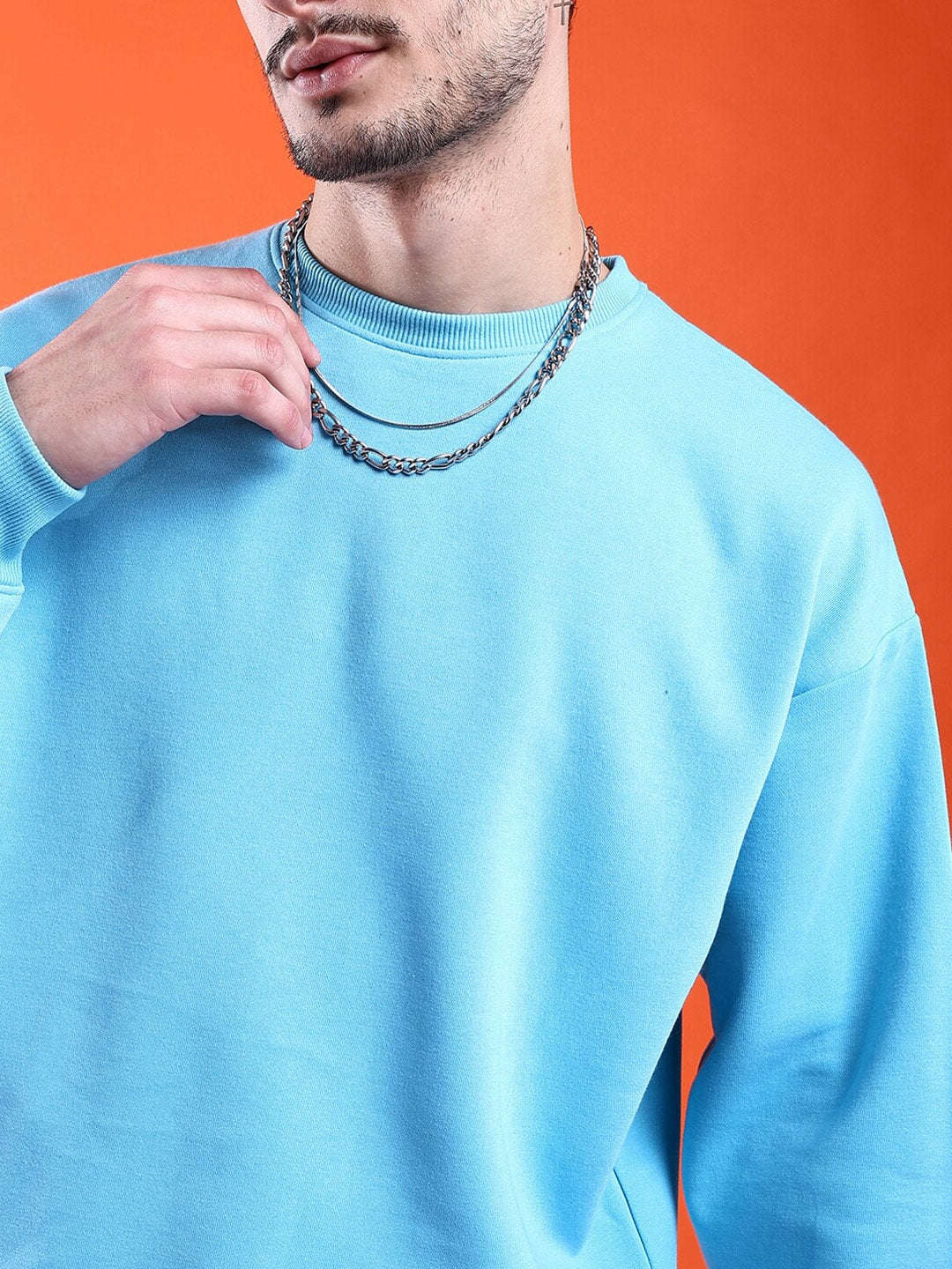 Men's Solid Oversized Sweatshirt