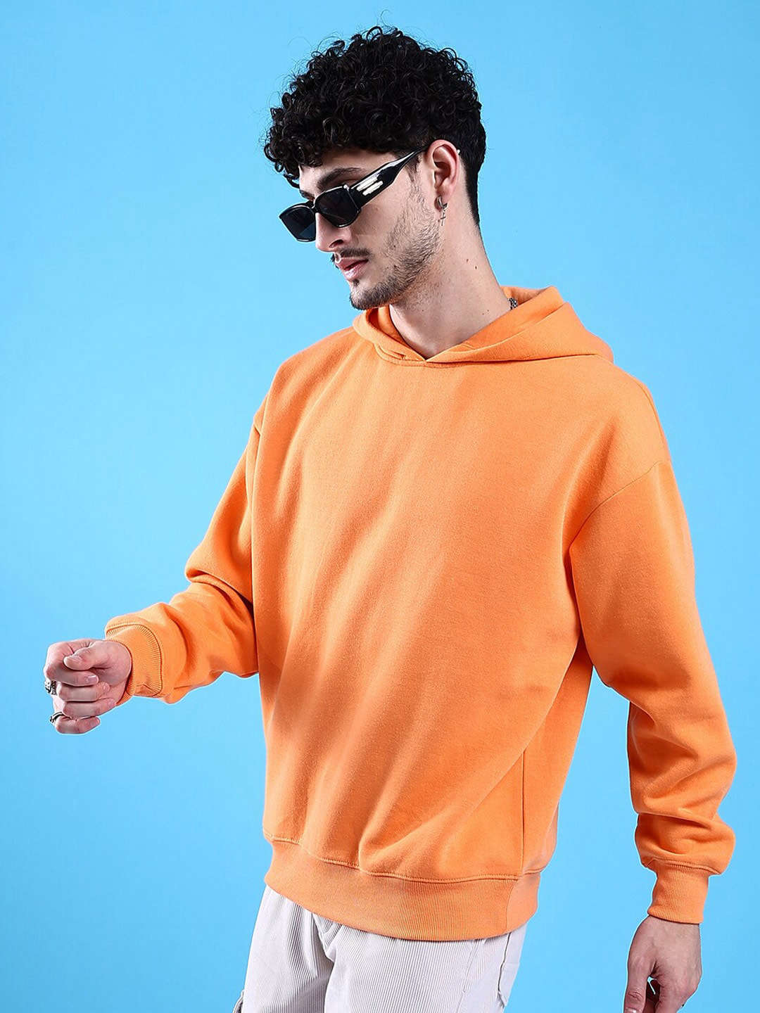 Men's Solid Oversized Sweatshirt