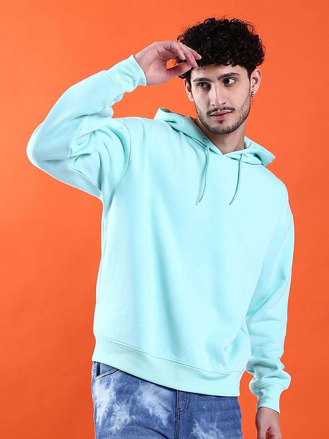 Men's Solid Oversized Sweatshirt