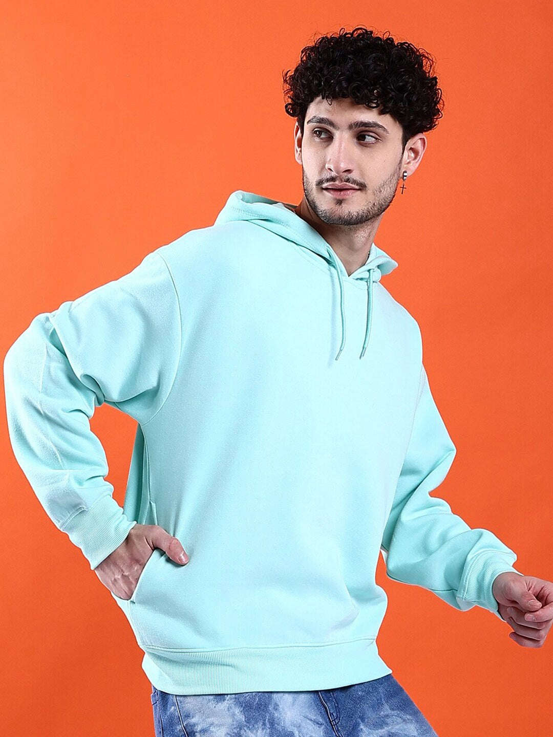 Men's Solid Oversized Sweatshirt