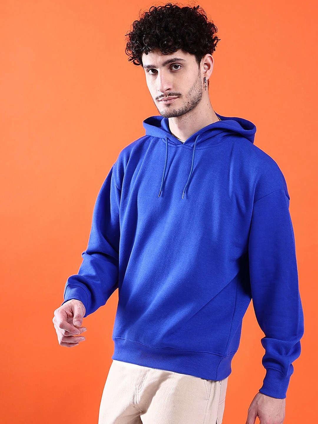 Men's Solid Oversized Sweatshirt