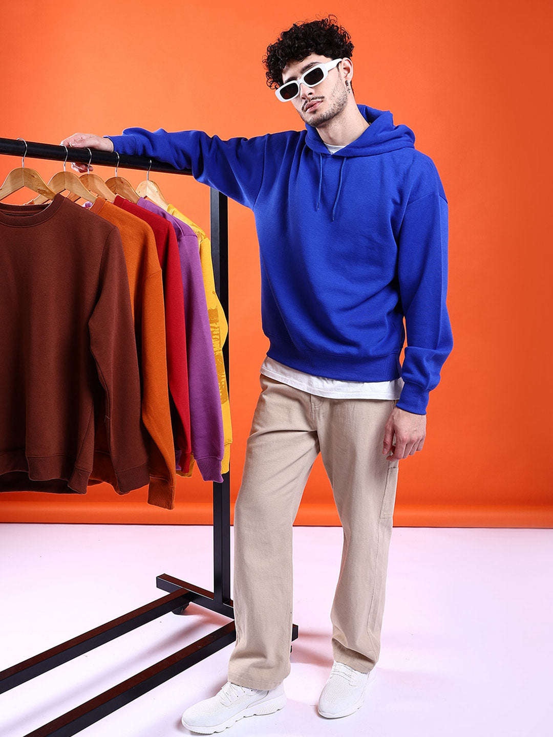 Men's Solid Oversized Sweatshirt