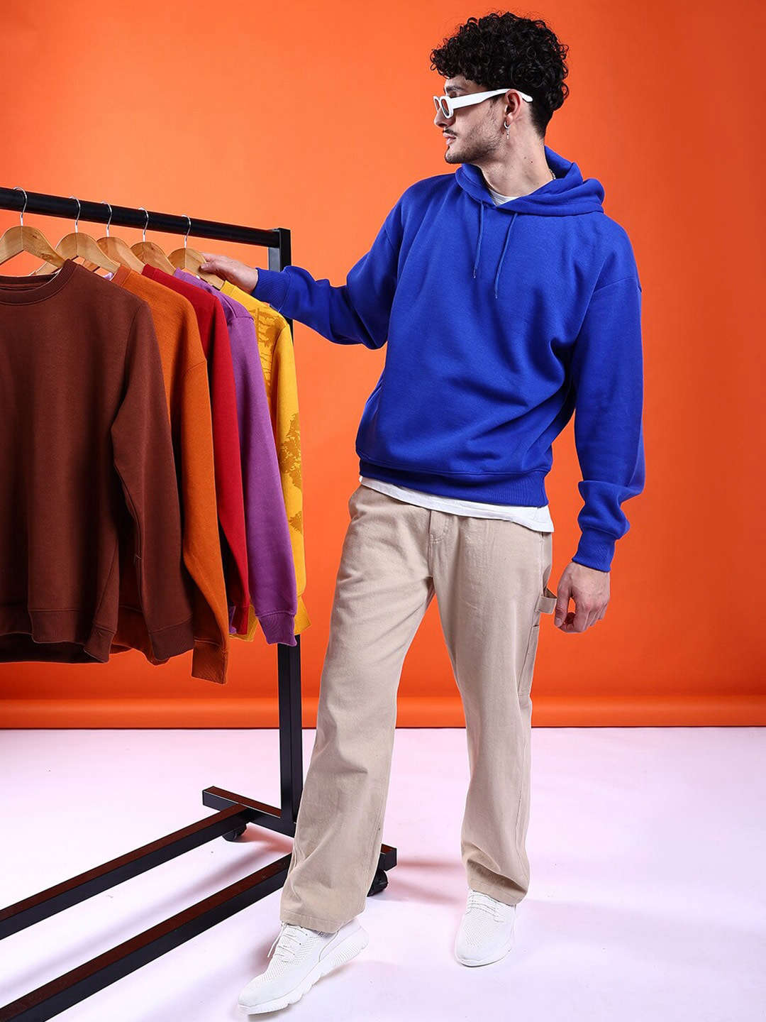 Men's Solid Oversized Sweatshirt