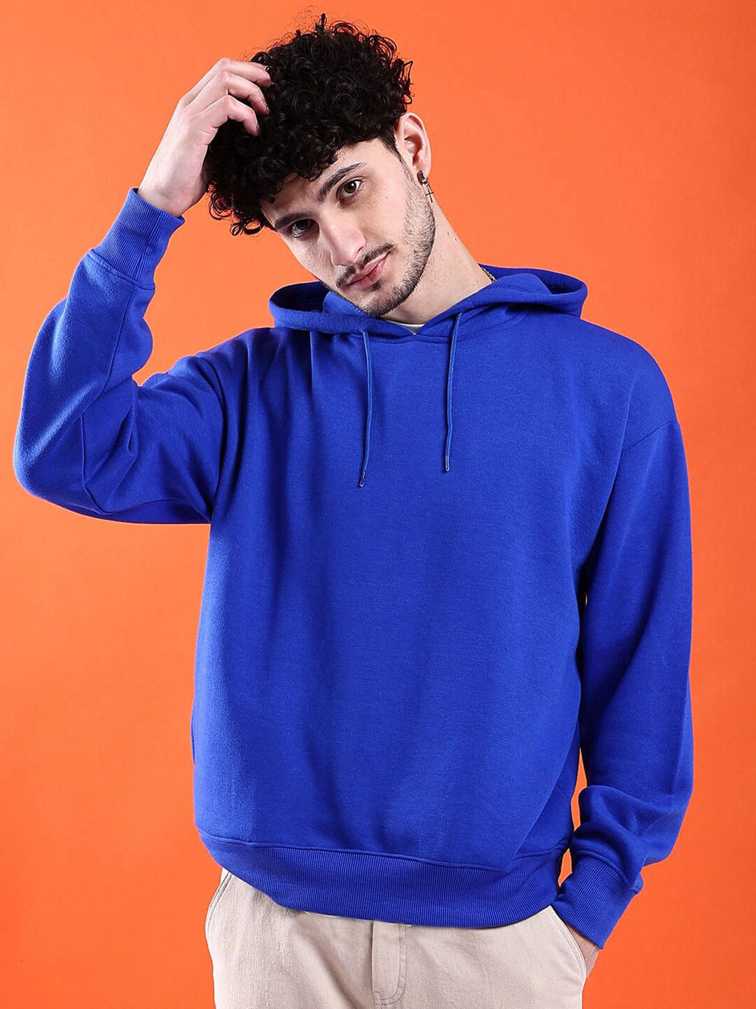 Men's Solid Oversized Sweatshirt