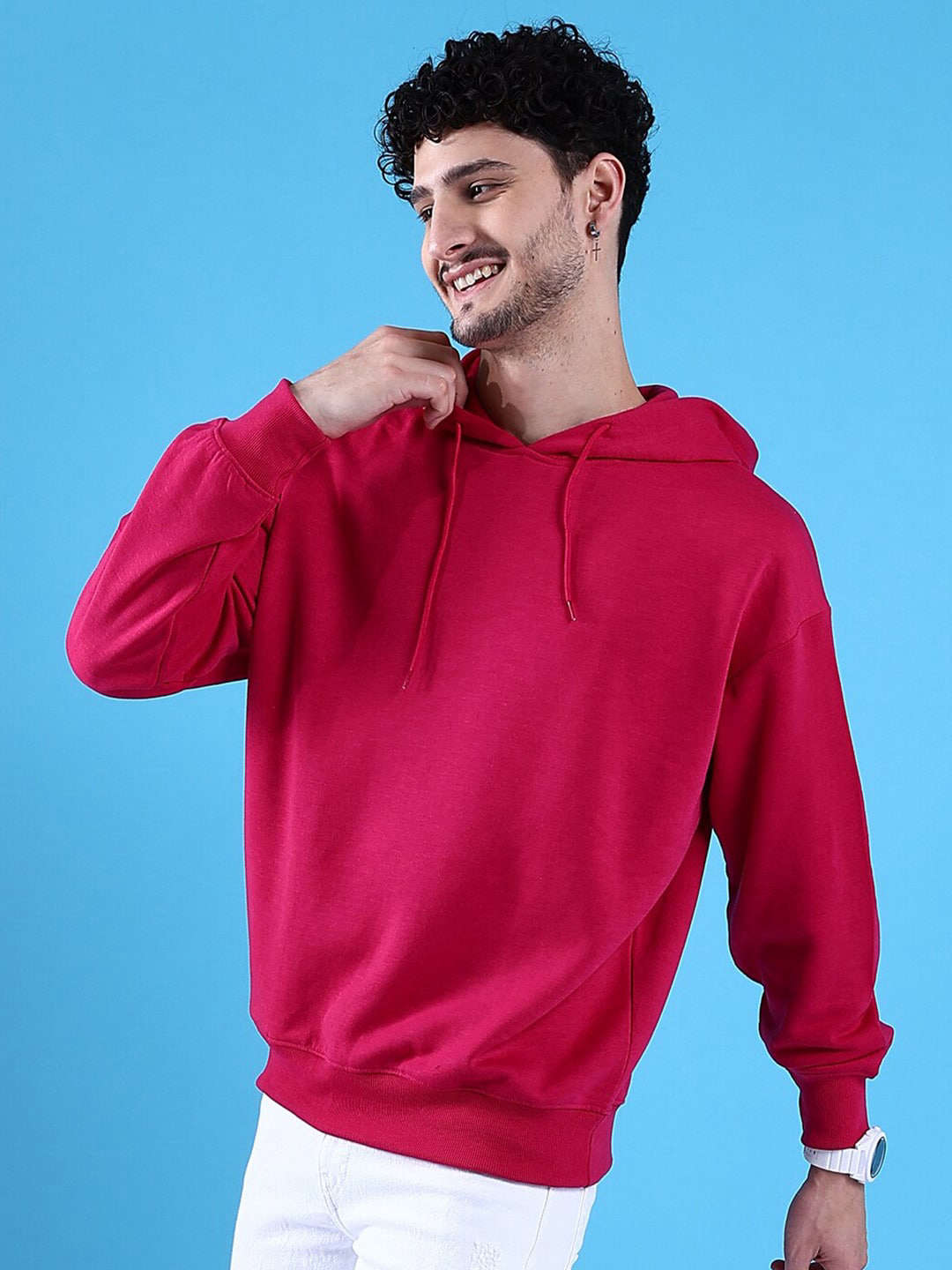 Men's Solid Oversized Sweatshirt