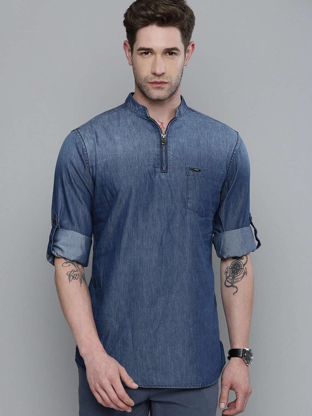 Men's Denim Kurta