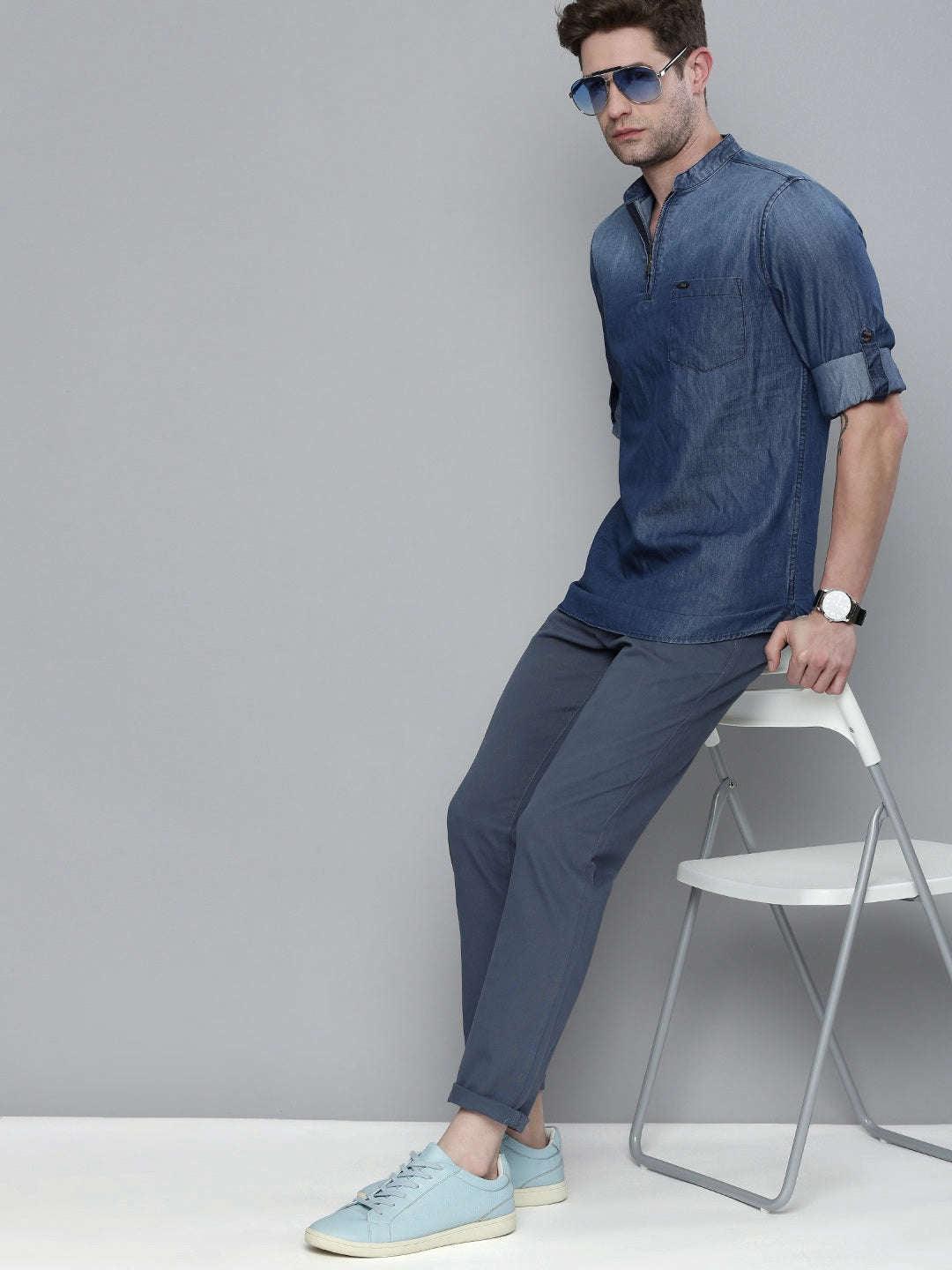 Men's Denim Kurta