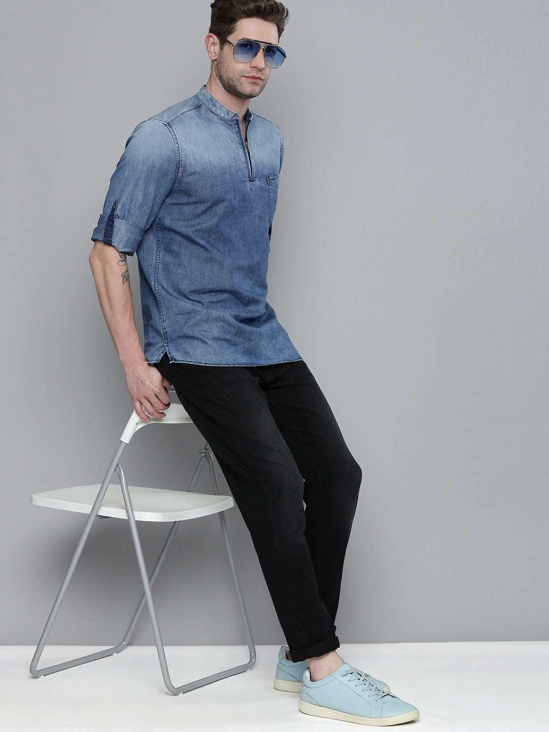 Men's Denim Kurta