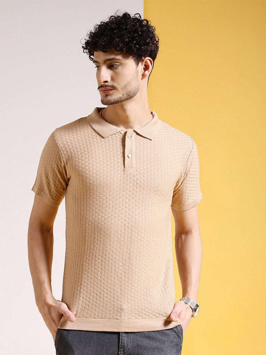 Men's Textured Regular Fit Sweater