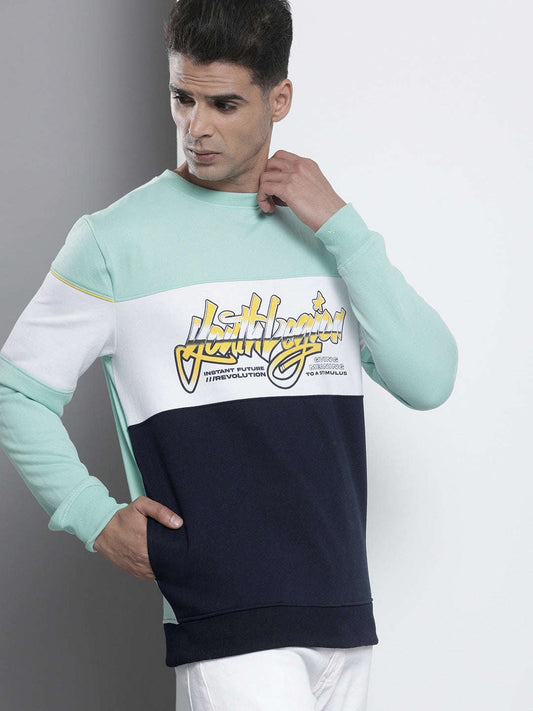 Men's Colourblocked Regular Fit Sweatshirt