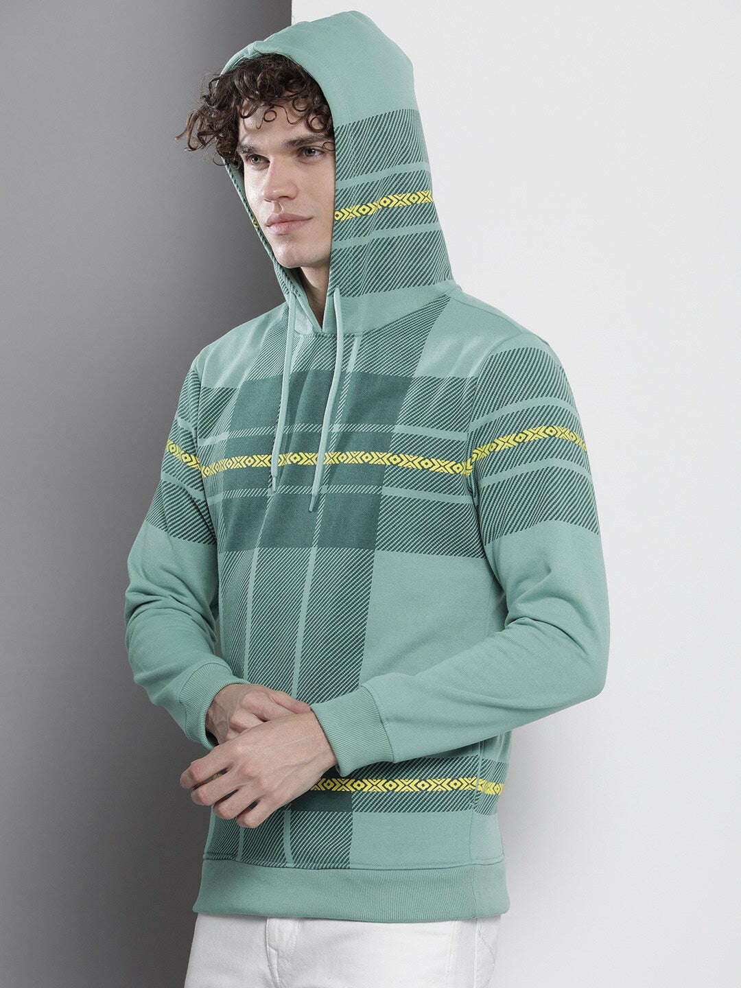 Men's Checked Regular Fit Sweatshirt