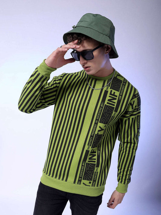 Men's Striped Regular Fit Sweatshirt