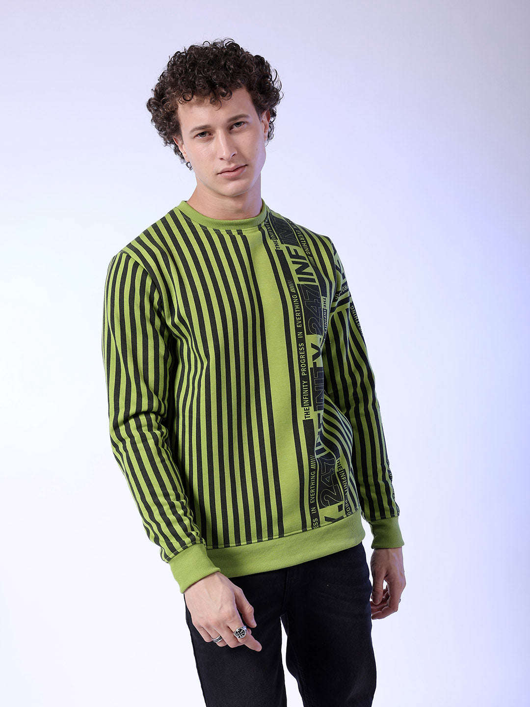 Men's Striped Regular Fit Sweatshirt