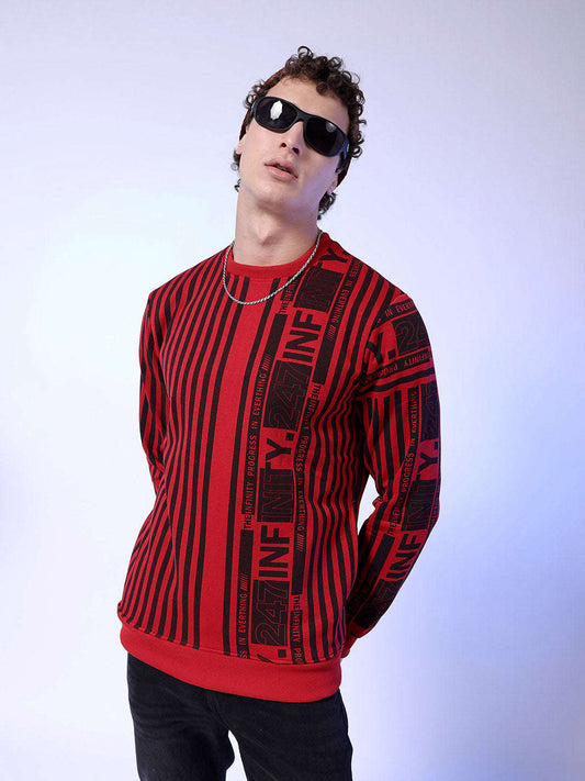 Men's Striped Regular Fit Sweatshirt