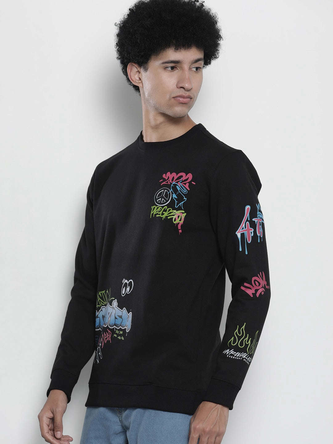 Men's Printed Regular Fit Sweatshirt